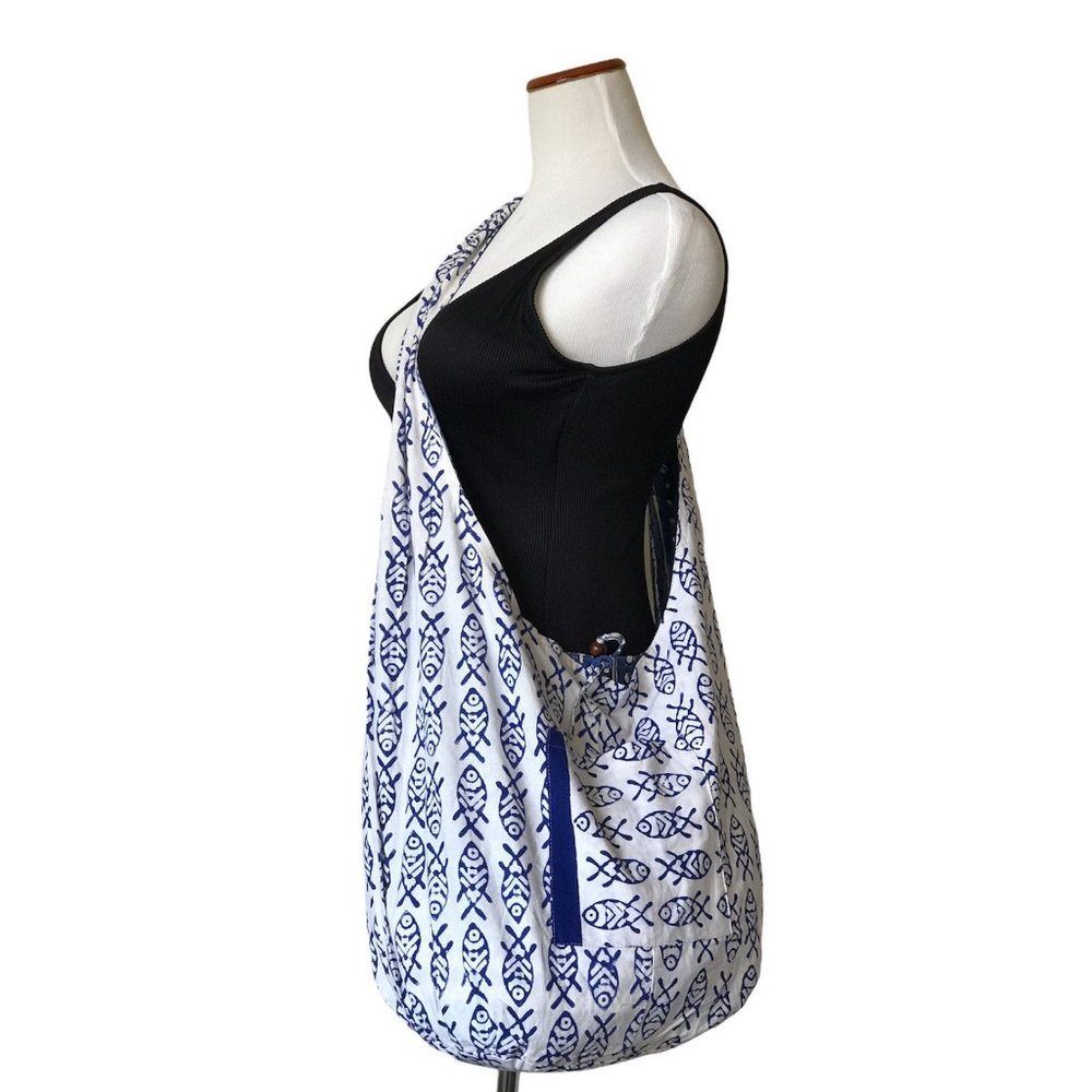 boho chic large crossbody bag / Reversible Hippie - Picture 7 of 9